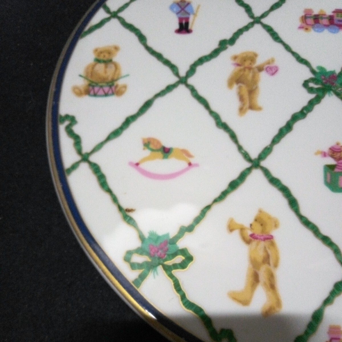 NARUMI/ Hallmark ナルミ ホールマーク ケーキプレート デザートプレート 平皿 テディベア 直径約23cmの画像4
