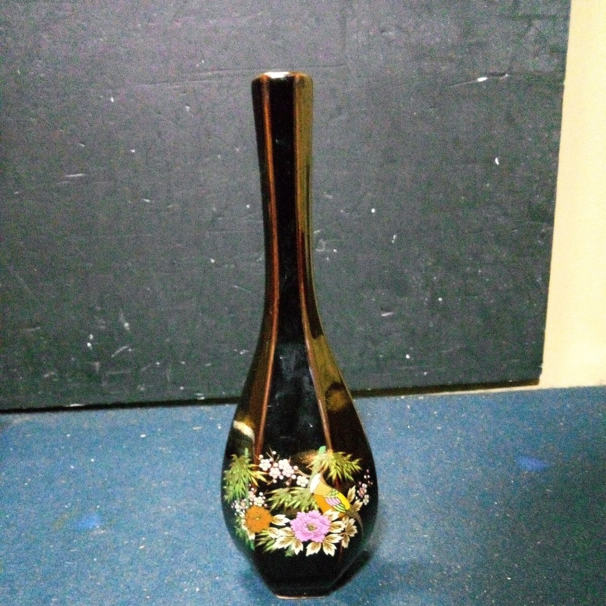 九谷焼 花器 花瓶 一輪挿し フラワーベース 高さ約25cm 花瓶口約2cm インテリア_画像1