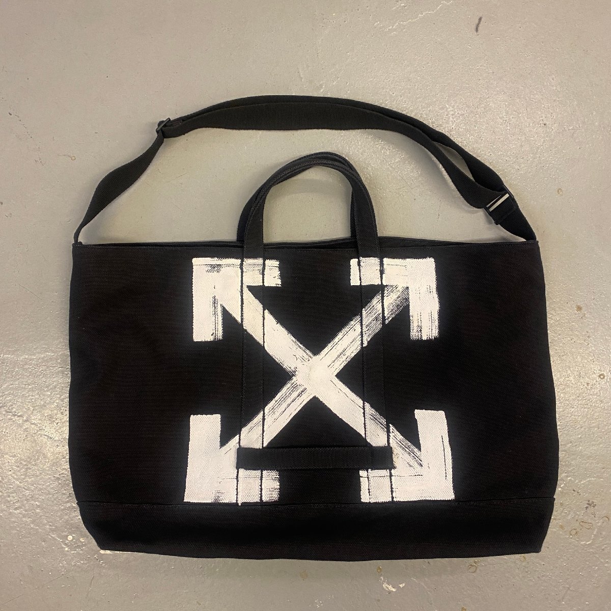 ☆OFF-WHITE オフホワイト☆キャンバス プリント トートバッグ ショルダーバッグ 2WAY canvas Tote Bag OMNA003F1710801_画像1