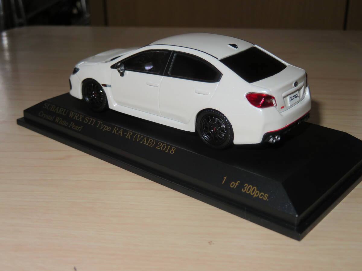 ◆CAR-NEL：1/43 スバル WRX STI Type RA-R VAB 2018 クリスタルホワイト 白 1 of 300 pcsの画像4