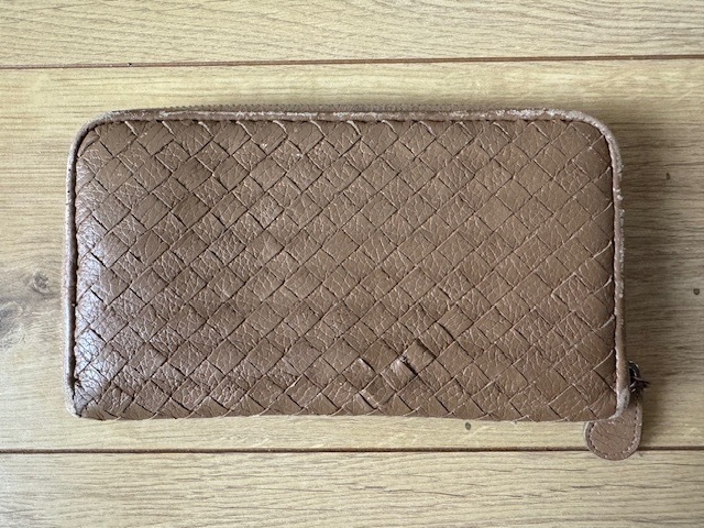 一円から！BOTTEGA VENETA ボッテガイントレチャート ZIP 長財布_画像3