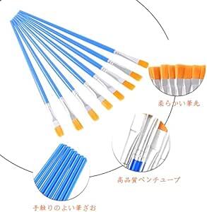 YFFSFDC 平筆 絵筆 100本セット 画材筆 水彩筆 プラモデル 塗装 油絵 水彩画 フィギュア 筆 (平筆_画像3