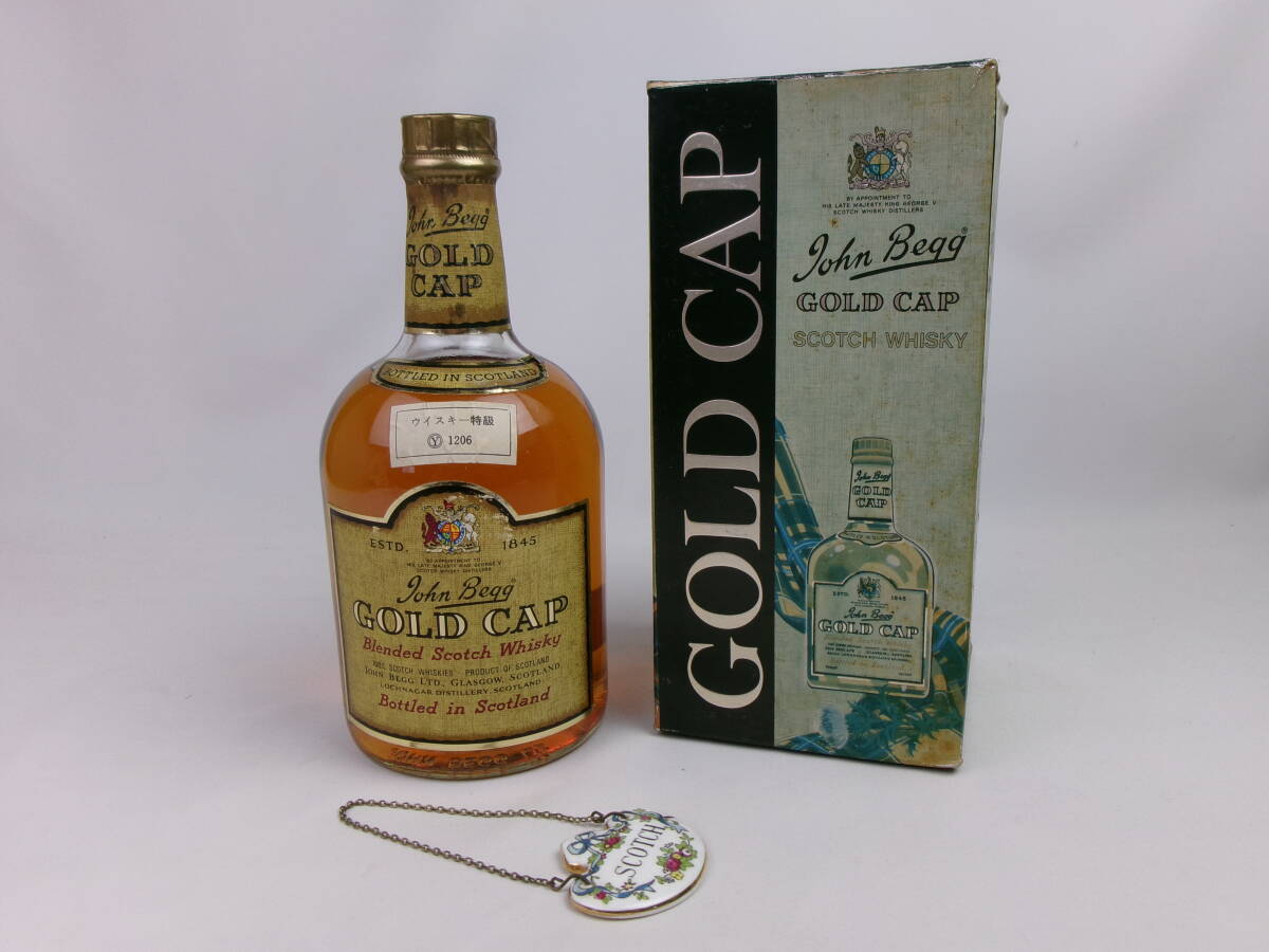 同梱不可　未開栓　古酒　John Begg GOLD CAP 760ml 43%　スコッチ　ウイスキー_画像1