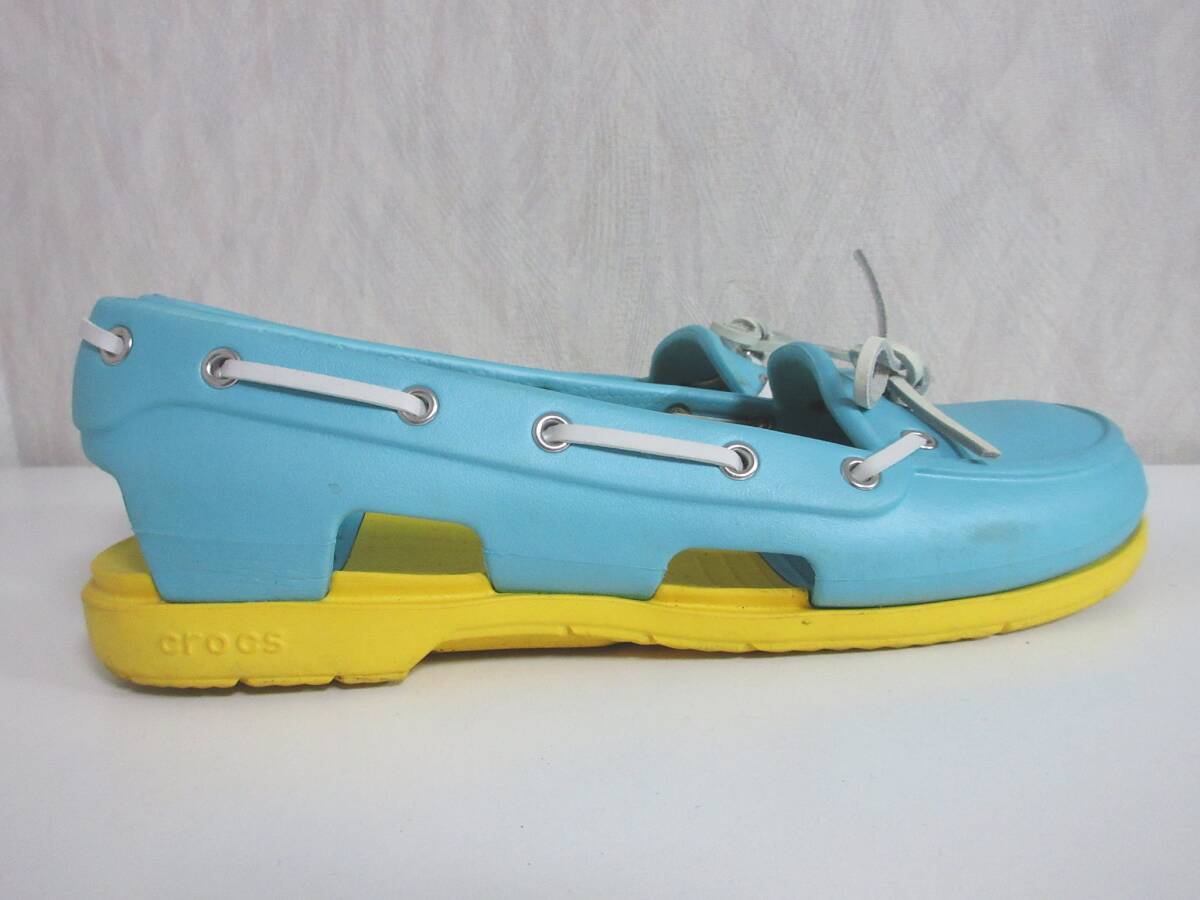 クロックス crocs デッキシューズ 水色 W9 約25cm irmri 北6793_画像3