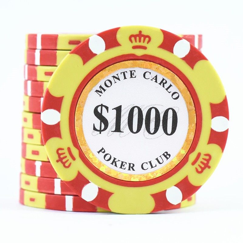 25枚セット 1000ドル モンテカルロ ポーカーチップ カジノ ゴルフ クレイ