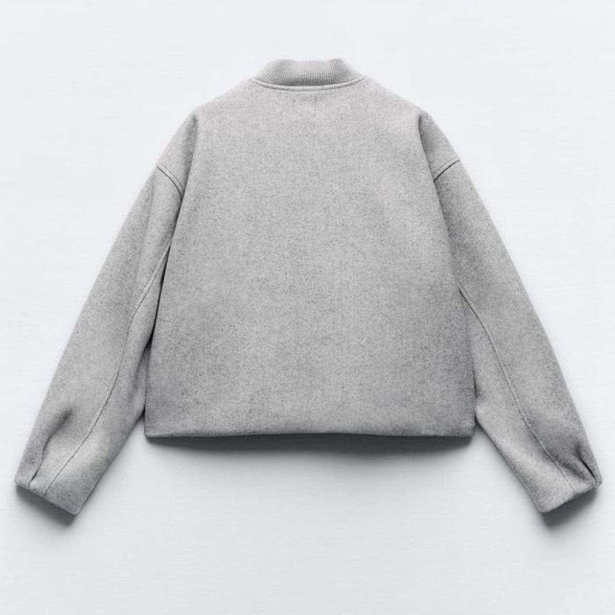 新品】ZARA ストッパー付きソフトボンバージャケット S グレー 新品】ZARA ストッパー付きソフトボンバージャケット S グレー