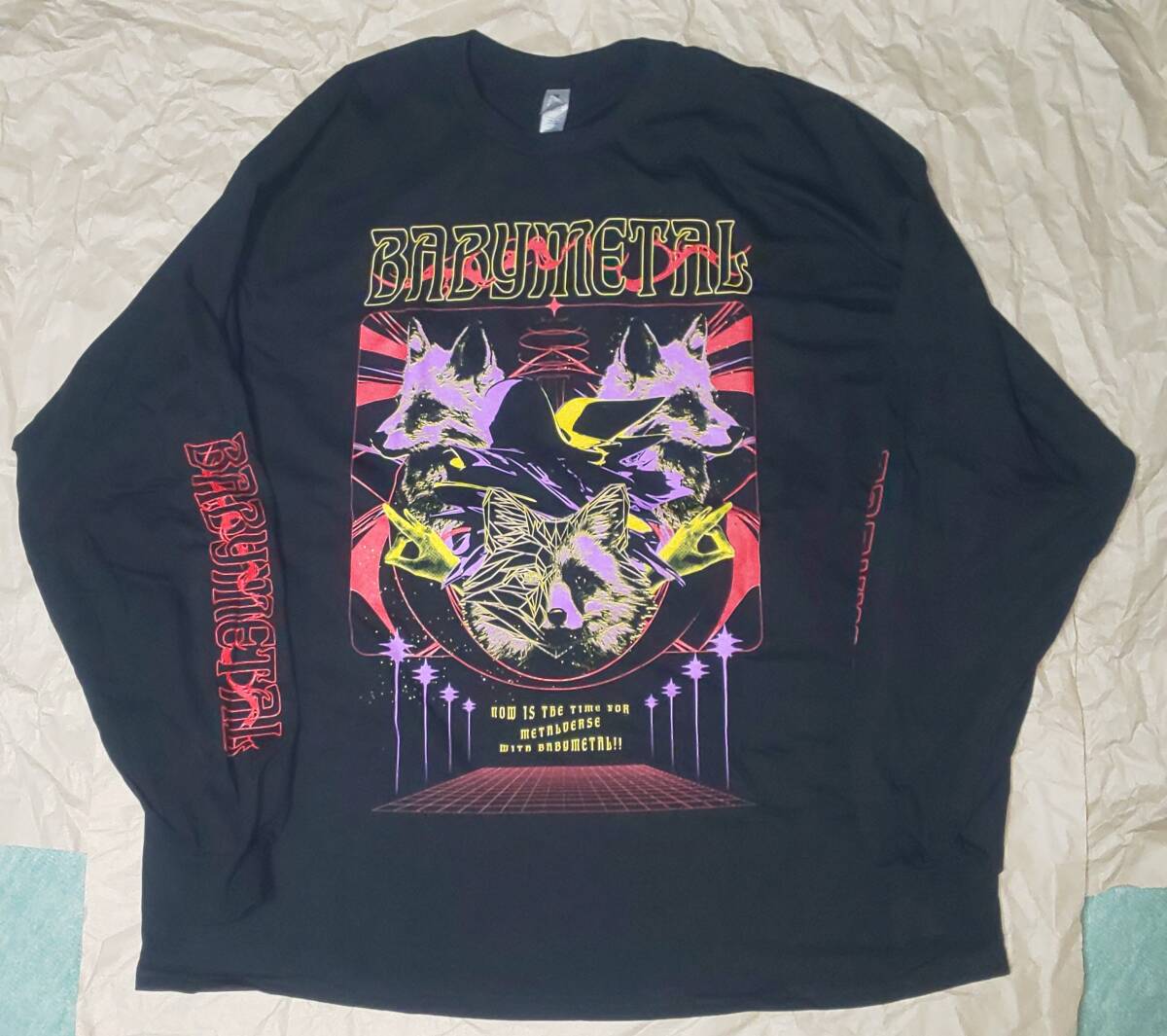 新品未使用 BABYMETAL COLORFUL FOXES LONG SLEEVE TEE ロングスリーブTシャツ 2XLサイズ USツアー公式物販 ベビーメタル ベビメタ ロンT_画像1