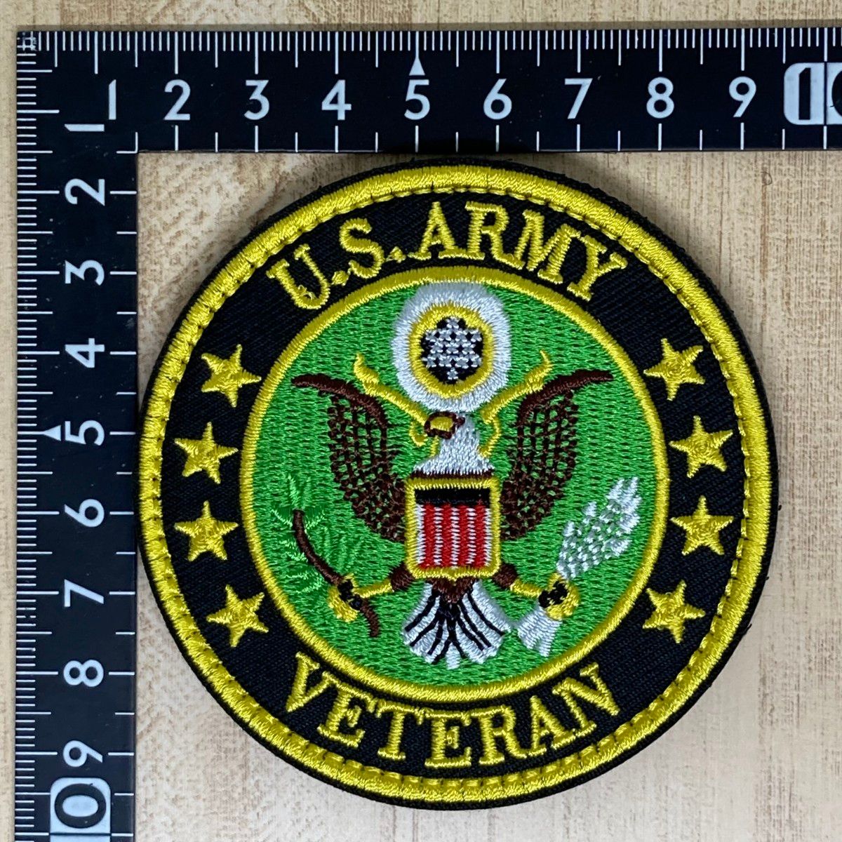 U.S ARMY VETERAN MILITARY Hook & Loop ベルクロパッチ マジックテープ USA アメリカ