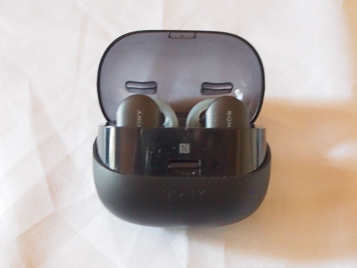 【ジャンク】 Bluetooth SONY 完全ワイヤレスイヤホン 水泳用 マイク付き WF-SP900 4GB 2018年モデル ブラックの画像1