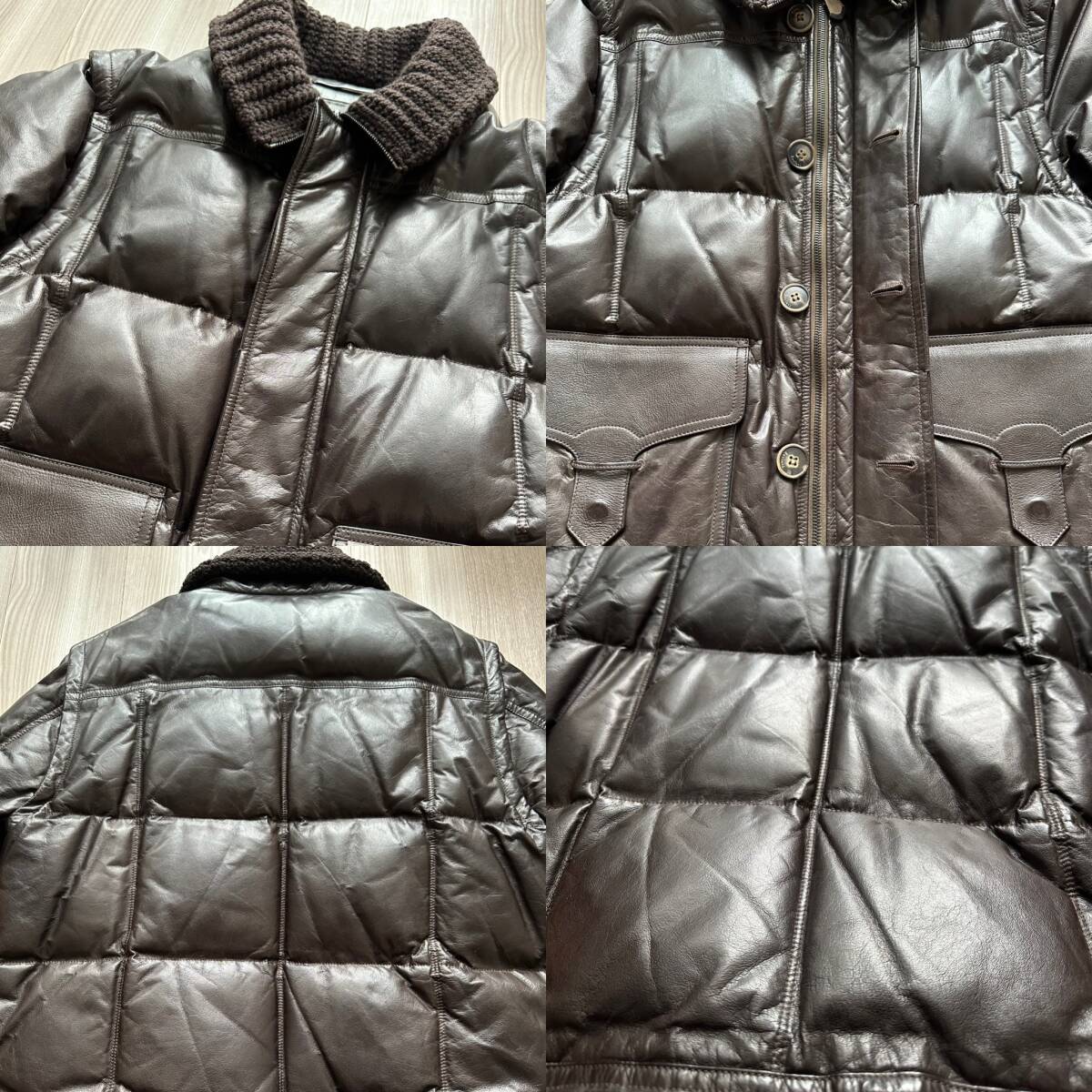 超希少 Berluti Patine Kangaroo Leather Down Jacket ベルルッティ カンガルーレザー パティーヌ ダウンジャケット ベスト 2WAY仕様 _画像5