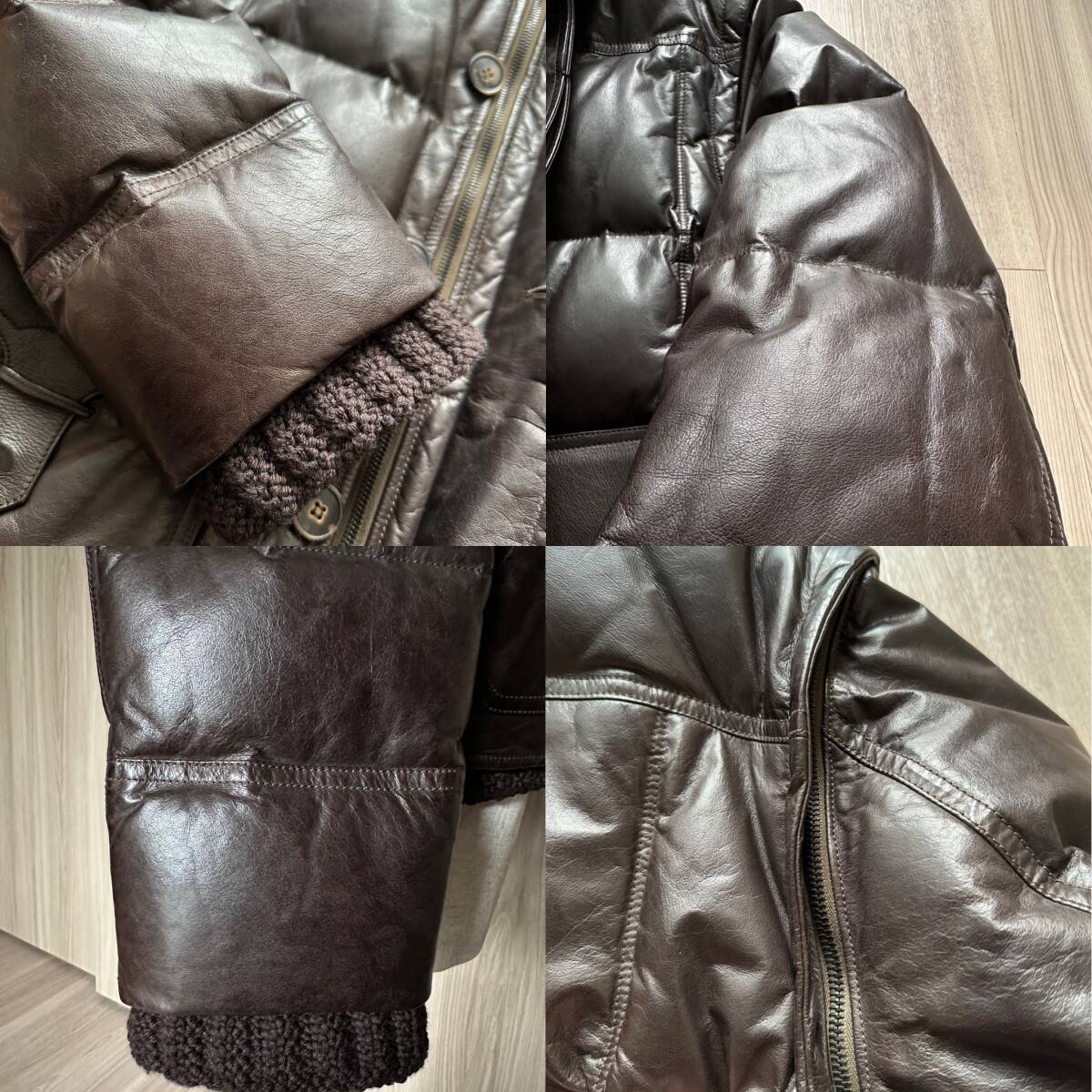 超希少 Berluti Patine Kangaroo Leather Down Jacket ベルルッティ カンガルーレザー パティーヌ ダウンジャケット ベスト 2WAY仕様 _画像7