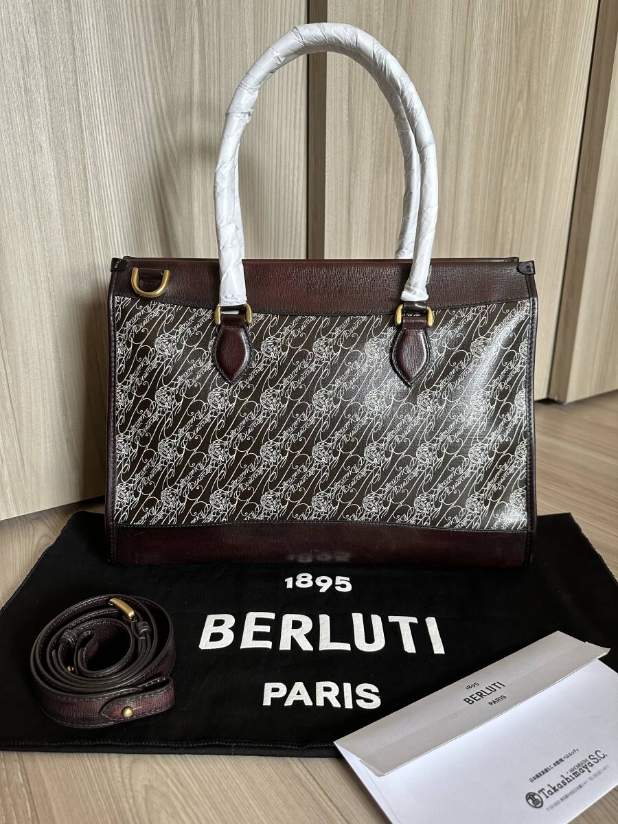 定価43,4万円 Berluti CABAS Toile Marbeuf Tote Bag ベルルッティ カバ トワル マルブフ トートバッグ 付属品完備 国内完売品 新品_画像1