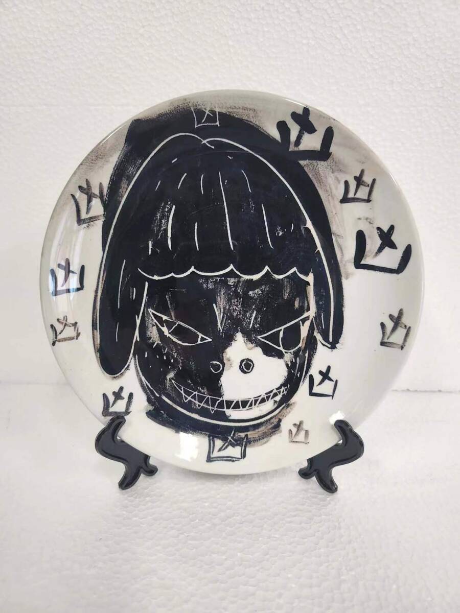 [ факсимиле ] Nara прекрасный .Yoshitomo Nara Ceramic украшение тарелка PLATE Diam. 20CM #3