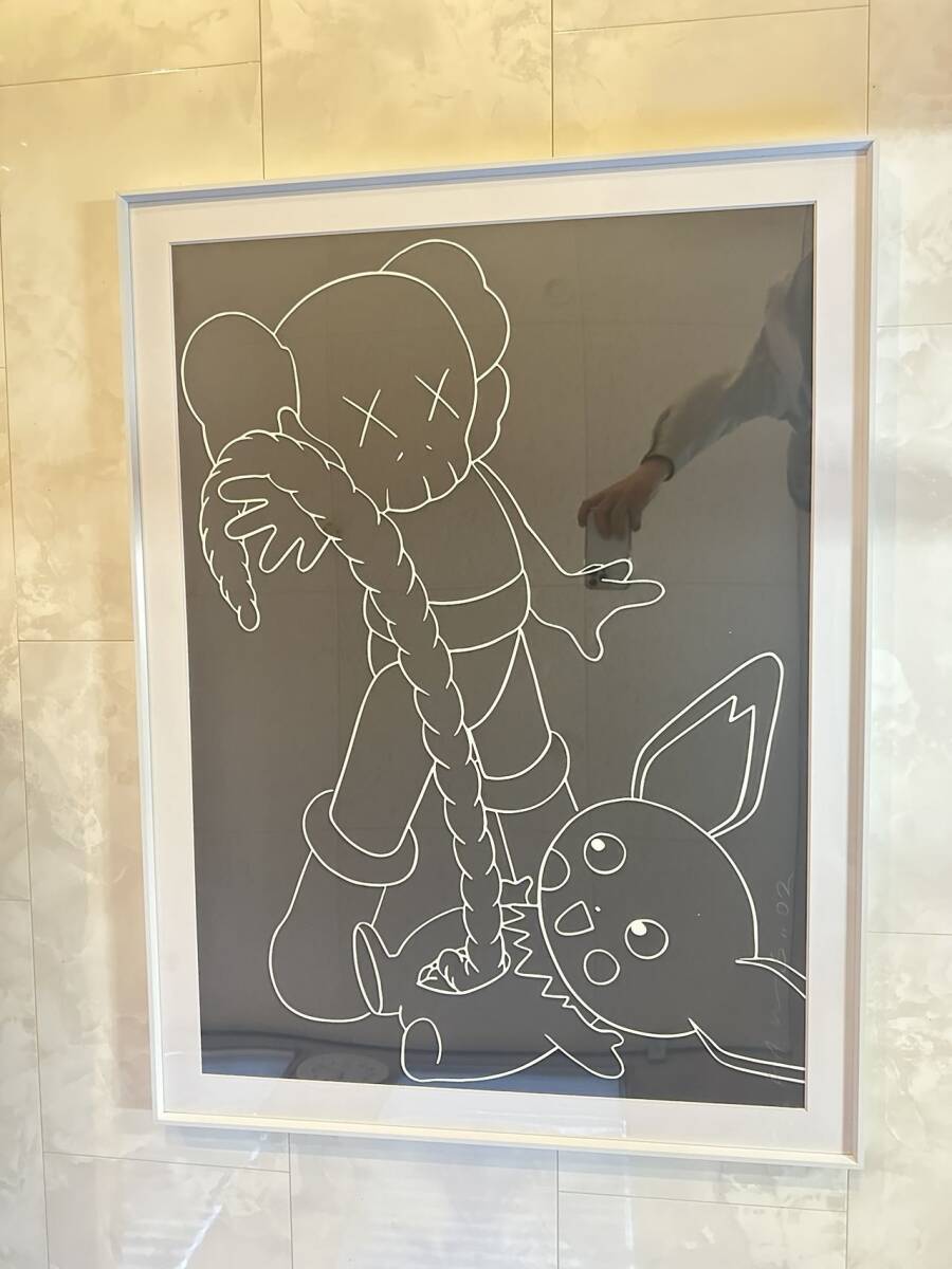 【模写】 KAWS ASTRO BOY VS PIKACHU 版画 89 x 63 cmの画像1