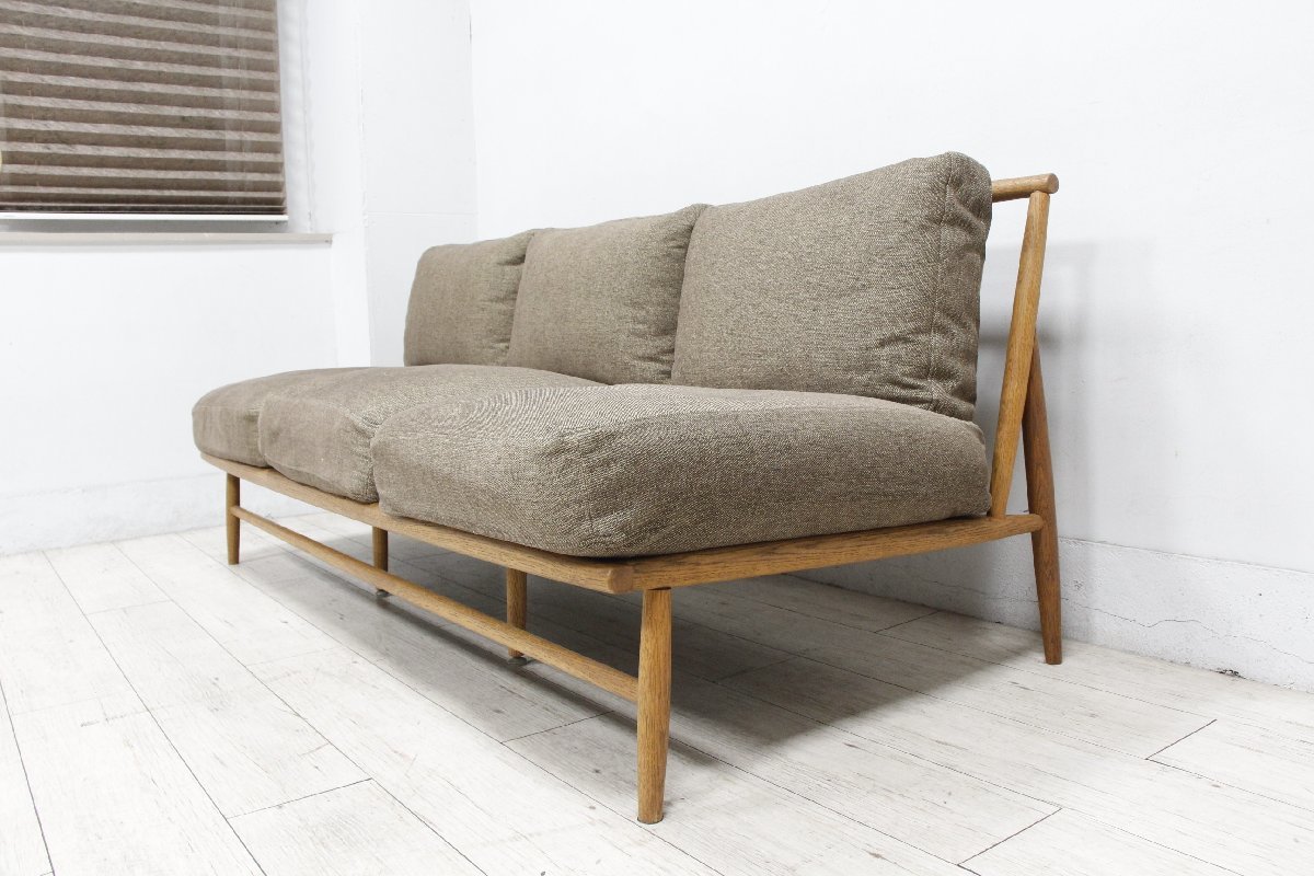 ☆展示極美品☆MOMO NATURAL モモナチュラル 3人掛けソファ CLOUD SOFA 3P+OTTOMAN SET オットマン付 20万の画像3