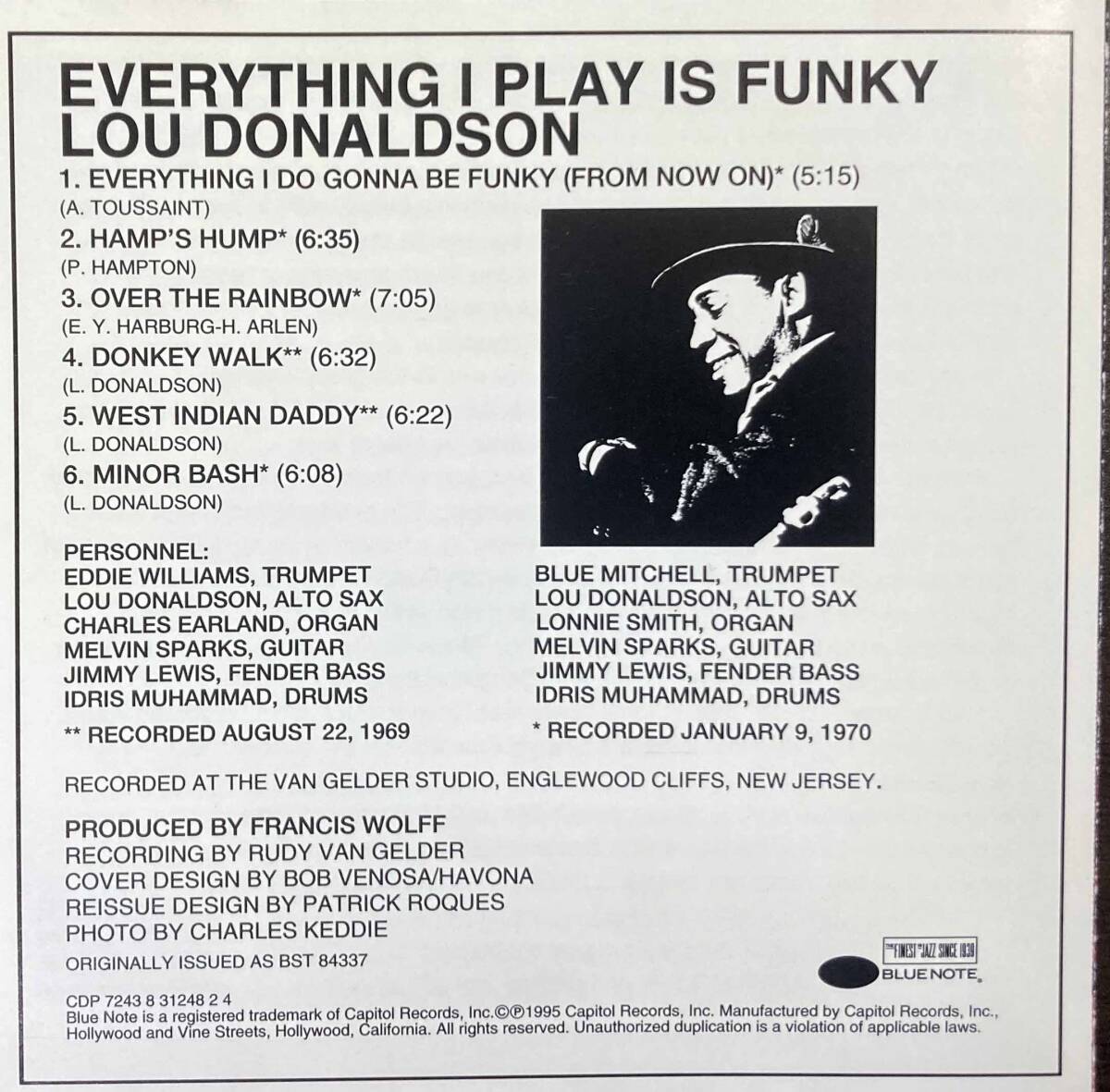 Lou Donaldson / Everything I Play Is Funky 中古CD 輸入盤 BLUE NOTEの画像5