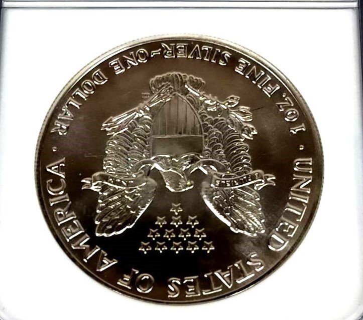 リバティ1ドル銀貨 1987年　MS69　1oz イーグル　アメリカ　u479_画像4