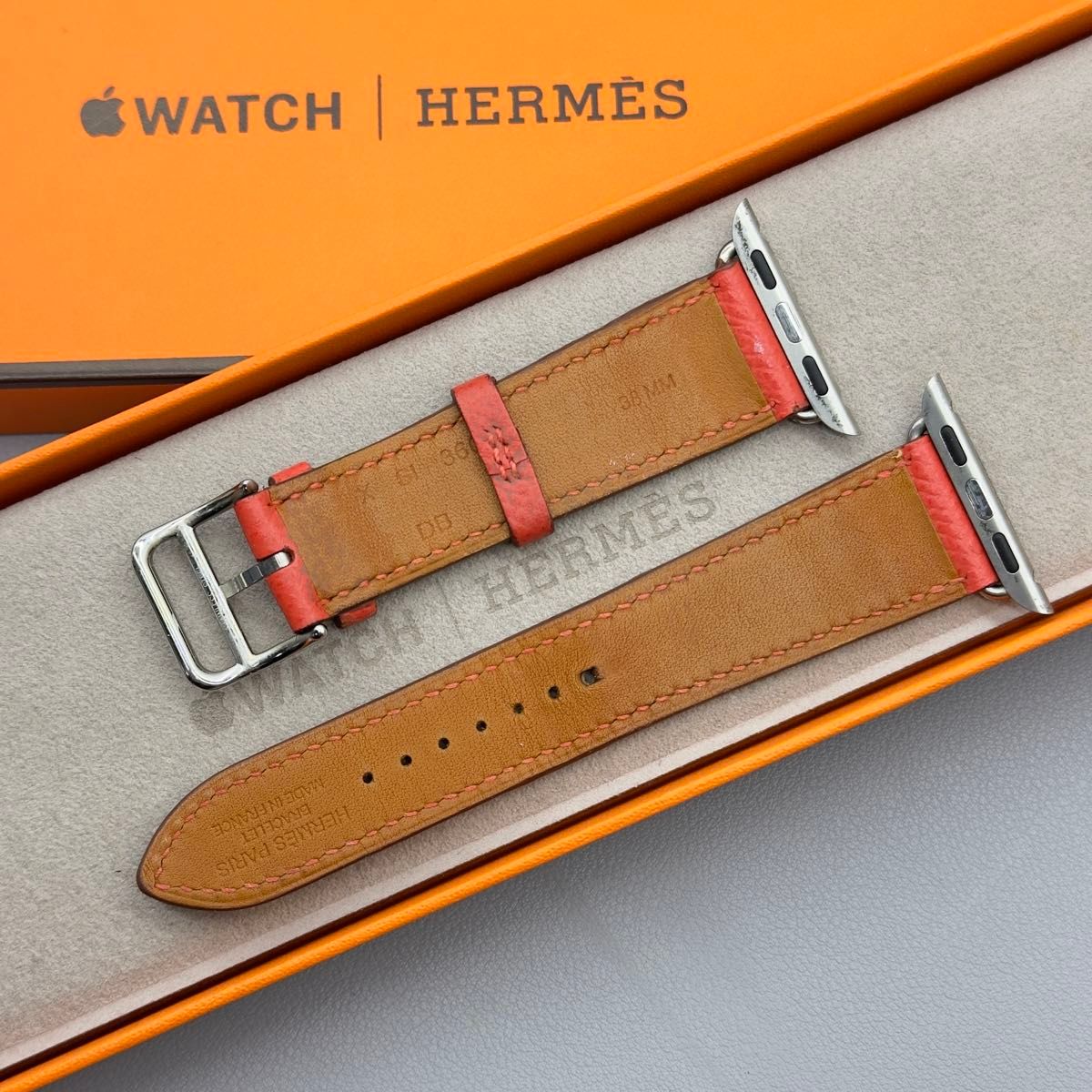 1690 Apple Watch エルメス　ローズ　ピンク　レザー　HERMES