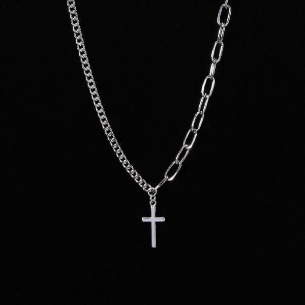 ♪ シンプル 十字架 ネックレス ♪ ジュエリー ペンダント オシャレ チェーン レディース ネックレス アクセサリー 銀 z8_画像4