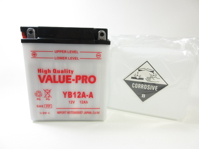 YB12A-A 開放型バッテリー ValuePro / 互換 FB12A-ACBX400F CBX550F CBR400F CBR400F2 CB400Four CB550Four V45マグナ CB650 VF400F NV400の画像4