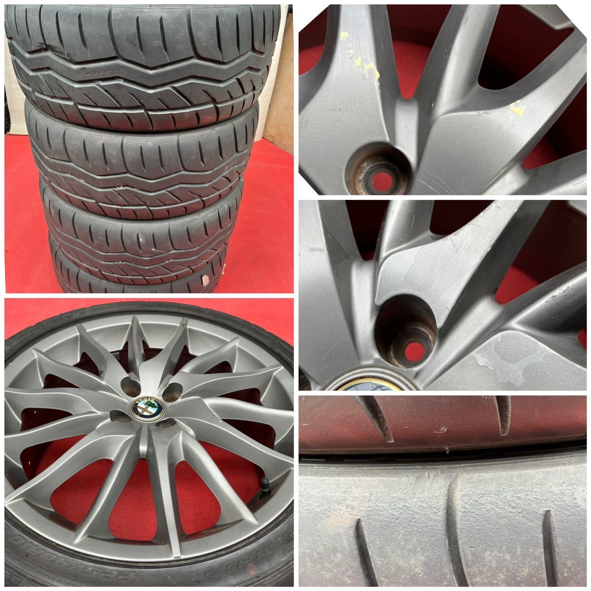 ALFAROMEO アルファロメオ MiTo ミト クワドリフォリオヴェルデ 純正18インチ×7.5J +42 PCD98/4穴FALKEN 225/40R18ラジアル4本。20年式。_画像9