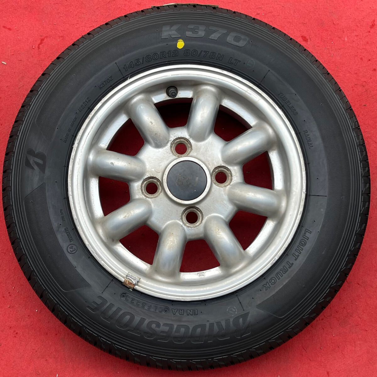 新品タイヤ。MINI ローバー ミニ ミニクーパー 12インチ×4.5B＋35 PCD101.65 4穴 BRIDGESTONE 145/80R12LT 80/78Nラジアル新品タイヤ4本。_画像2