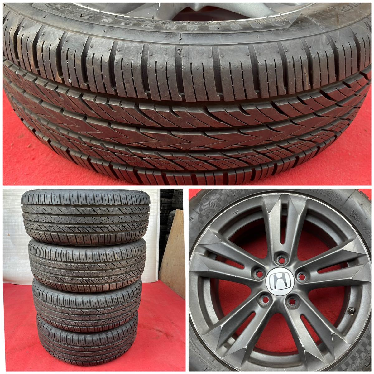 70%溝有。HONDA ホンダ CR-Z 純正 ホイール 16インチ×6J＋45 PCD114.3 5穴 NANKANG 205/55R16ラジアル4本。21年式。_画像8