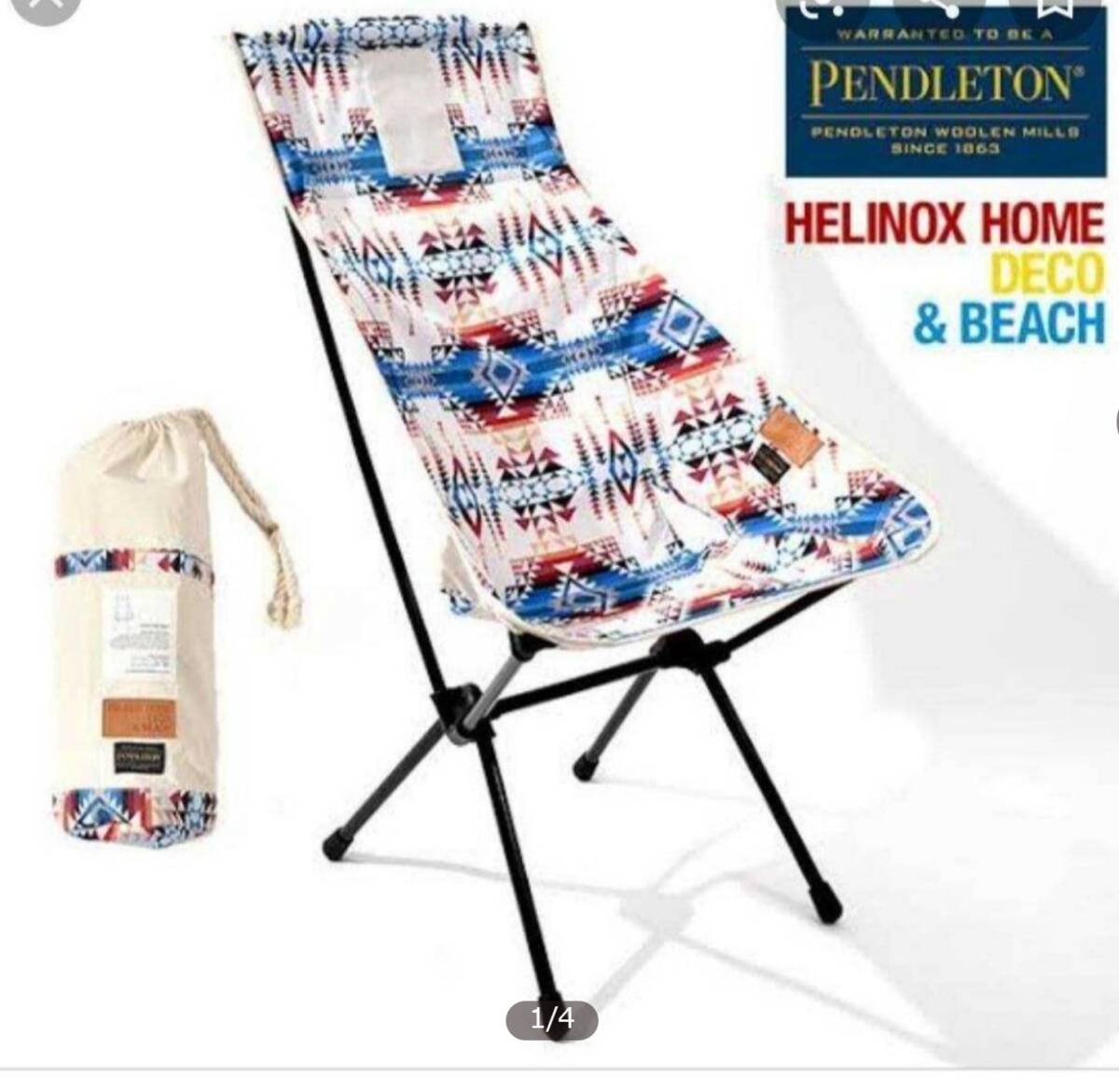 即決！送料込み！新品！Helinox ヘリノックス PENDLETON ペンドルトン 2021限定 サンセットチェア DECO&BEACH_画像1