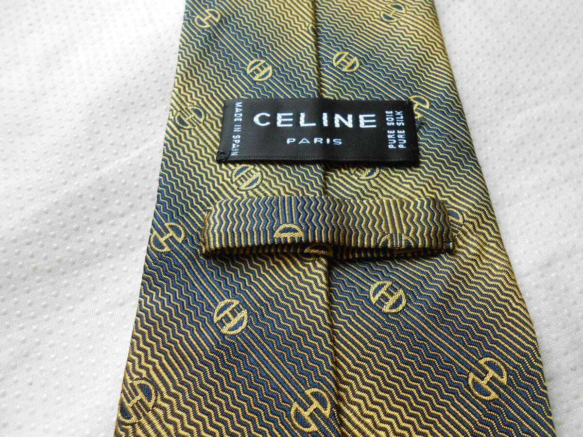 E29 beautiful goods Celine total pattern stripe pattern Mark attaching thick necktie 