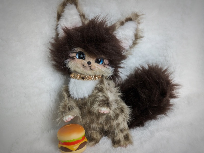  искусство кукла [amadeus collection ]savannah cat мягкая игрушка ручная работа 