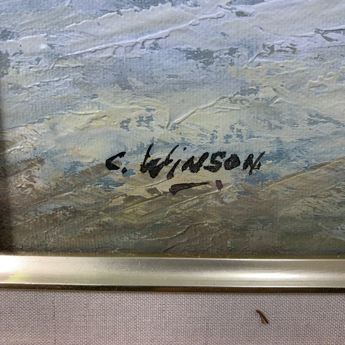 * Osaka / store receipt possible **C.WINSON oil painting landscape painting street average . amount entering art work of art ornament decoration collection interior 