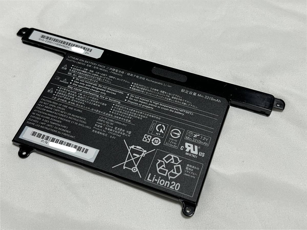 FUJITSU LIFEBOOK U937/U938/U939シリーズ FPB0343S 軽量バッテリー 7.2V-25Wh(3490mAh) Min.3310mAh 容量92% ほぼ新品 純正品FPB0339S同等_画像はサンプルです。