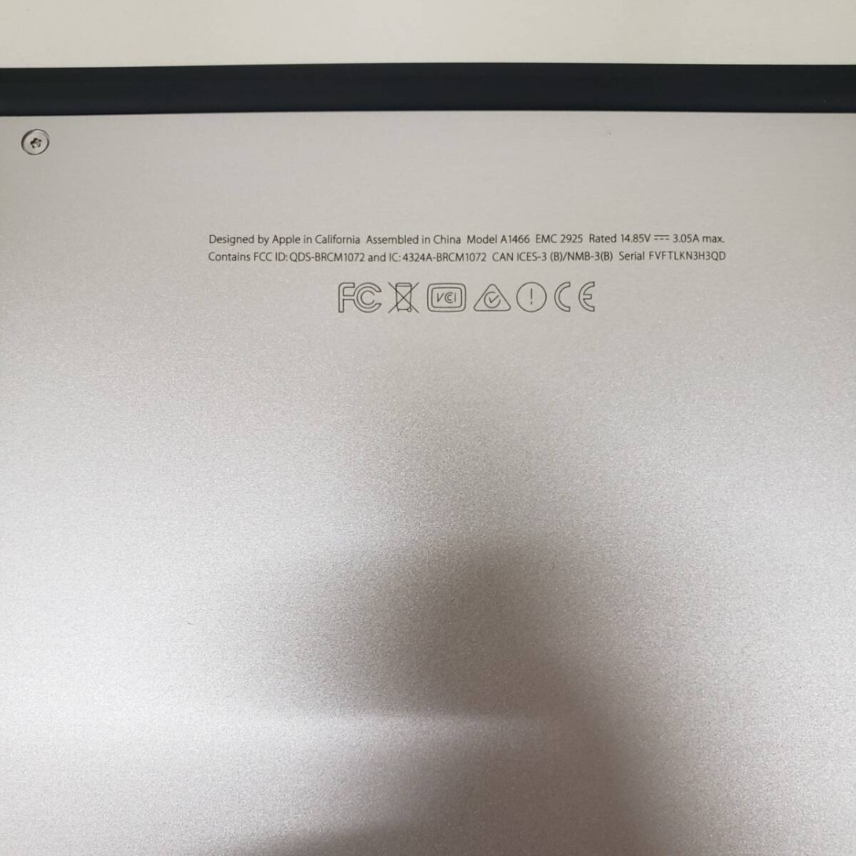 【C-23822】ノートパソコン Apple アップル MacBook Air 2015 A1466 シルバー メモリ8GB SSD256GB 13.3インチ 通電確認済み_画像4