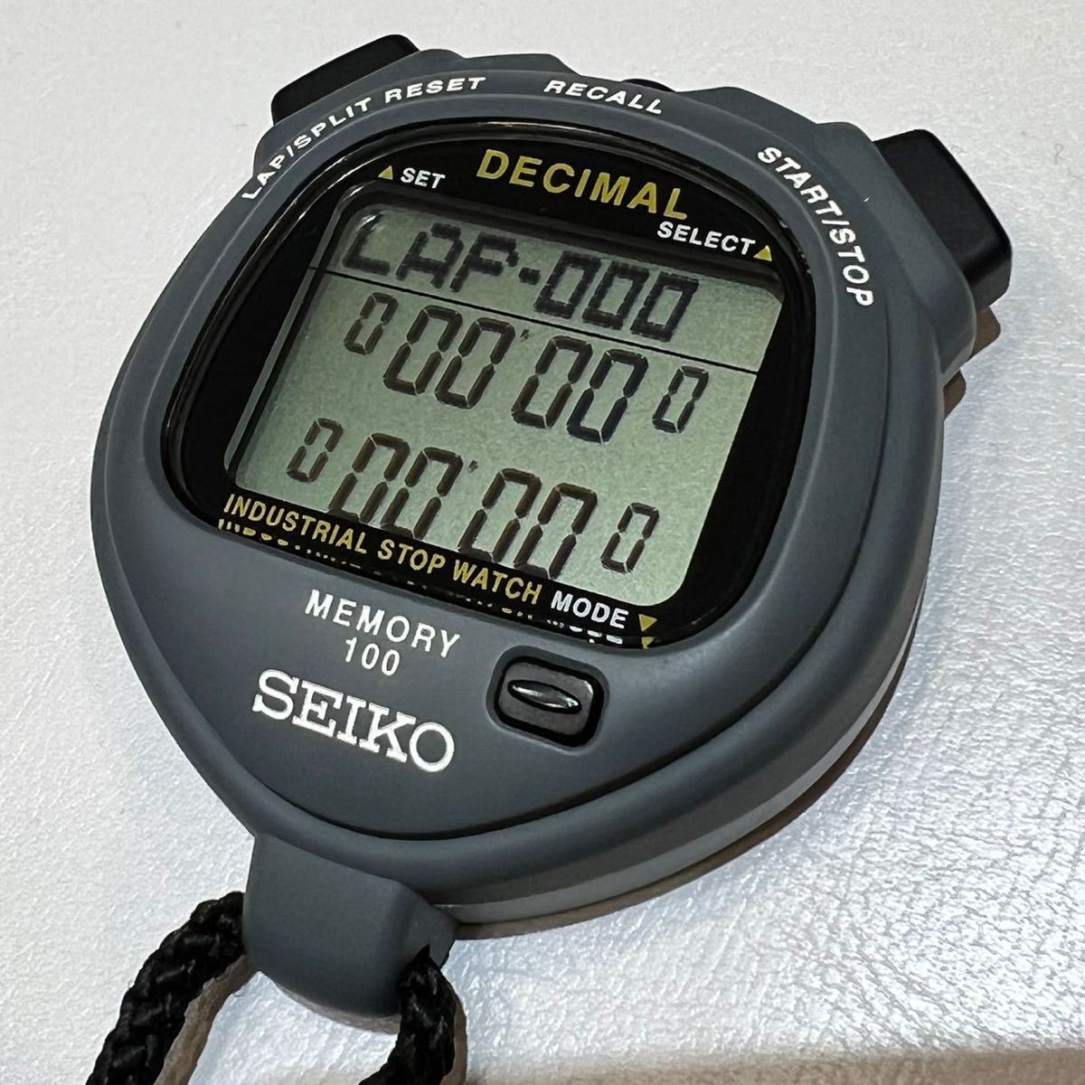 【即決】美品 電池交換済み SEIKO セイコー ストップウォッチ セイコーストップウォッチ 時計 s05a-4000 decimal 防水 bar5の画像3