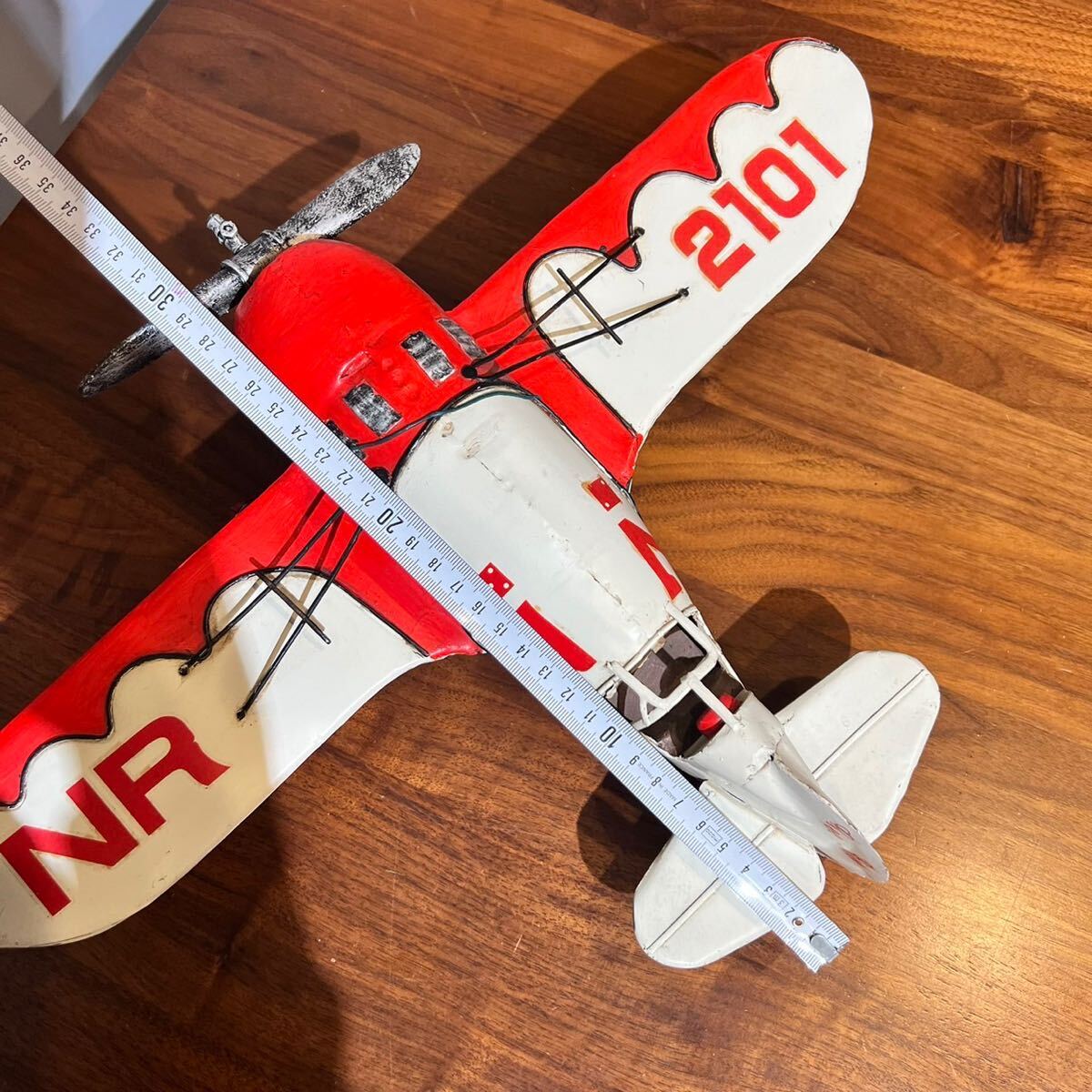 【即決】ジービーレーサー ブリキ レース用飛行機模型 Gee Bee Racer NR2101 全長約32cm 幅43.5cm 高さ約15cm 完成品