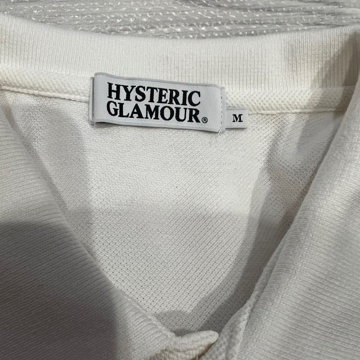 【即決】ヒステリックグラマー Mサイズ hysteric glamour ポロシャツ 白 ホワイト セクシーガール ヒスガール ガール プリント メンズ_画像8