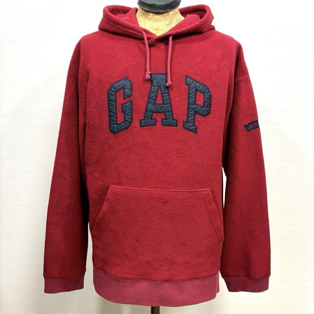 00s L オールドギャップ Old GAP 紺タグ フリース パーカー アメリカ古着ゆるだぼ オーバーサイズ ビッグサイズ ビッグシルエット Y2K 古着_画像2