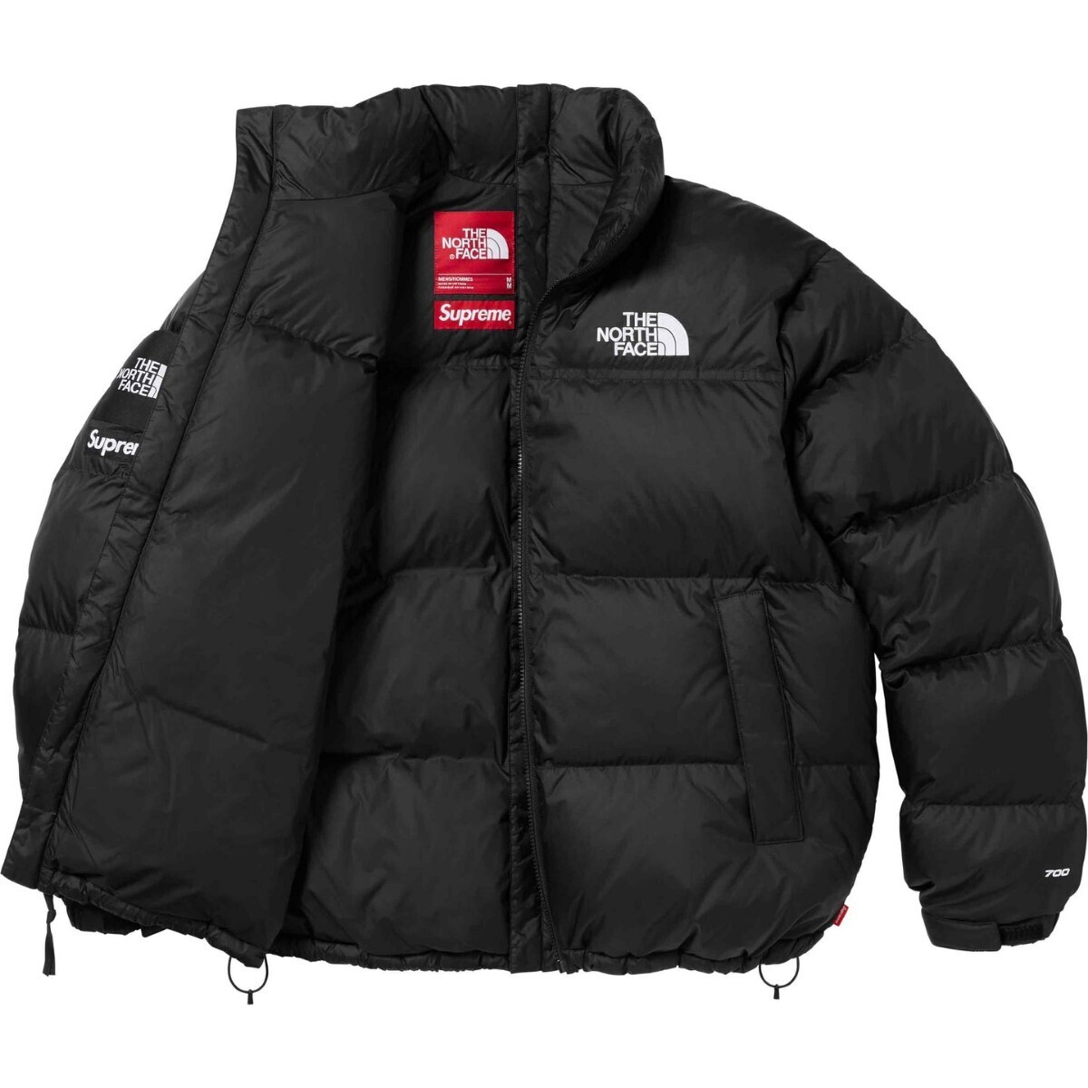 24SS Supreme The North Face Split Nuptse Jacket Black Small おまけ付き 新品未使用 国内正規品 ブラック 黒 Sサイズ_画像2