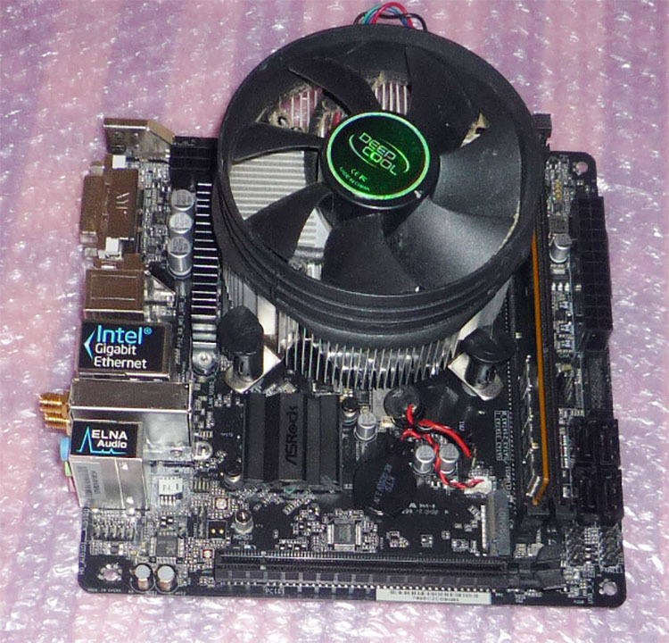 LGA1151 Mini-ITXマザー H310CM-ITX/ac OS起動 CPU/Mem/Fan付 ジャンク_画像1