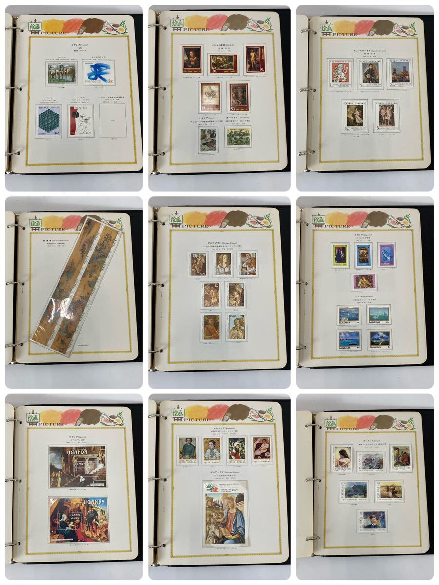 VOSTOK POSTAGE STAMP ALBUM ボストーク 海外切手 絵画コレクション 83リーフ 未使用切手 コレクション保管品_画像9