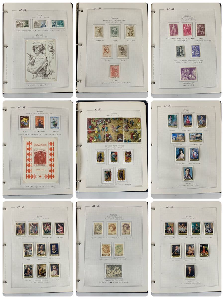 POSTAGE STAMPS FINE ART 世界美術切手アルバム 89リーフ 未使用 使用済み混在 コレクション 保管品の画像5