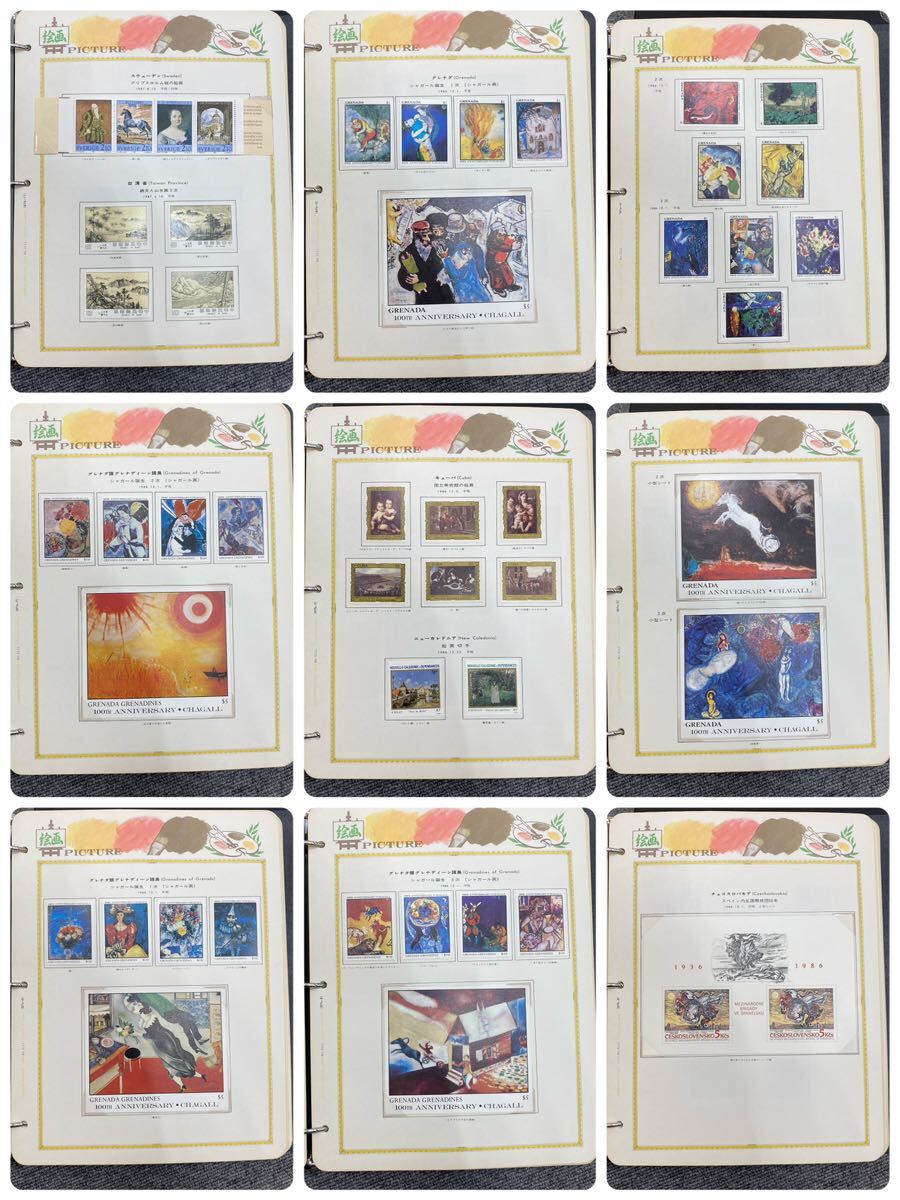 Vostok POSTAGIO STAMP ALBUM ボストーク 絵画切手 80リーフ 未使用切手コレクション保管品の画像2