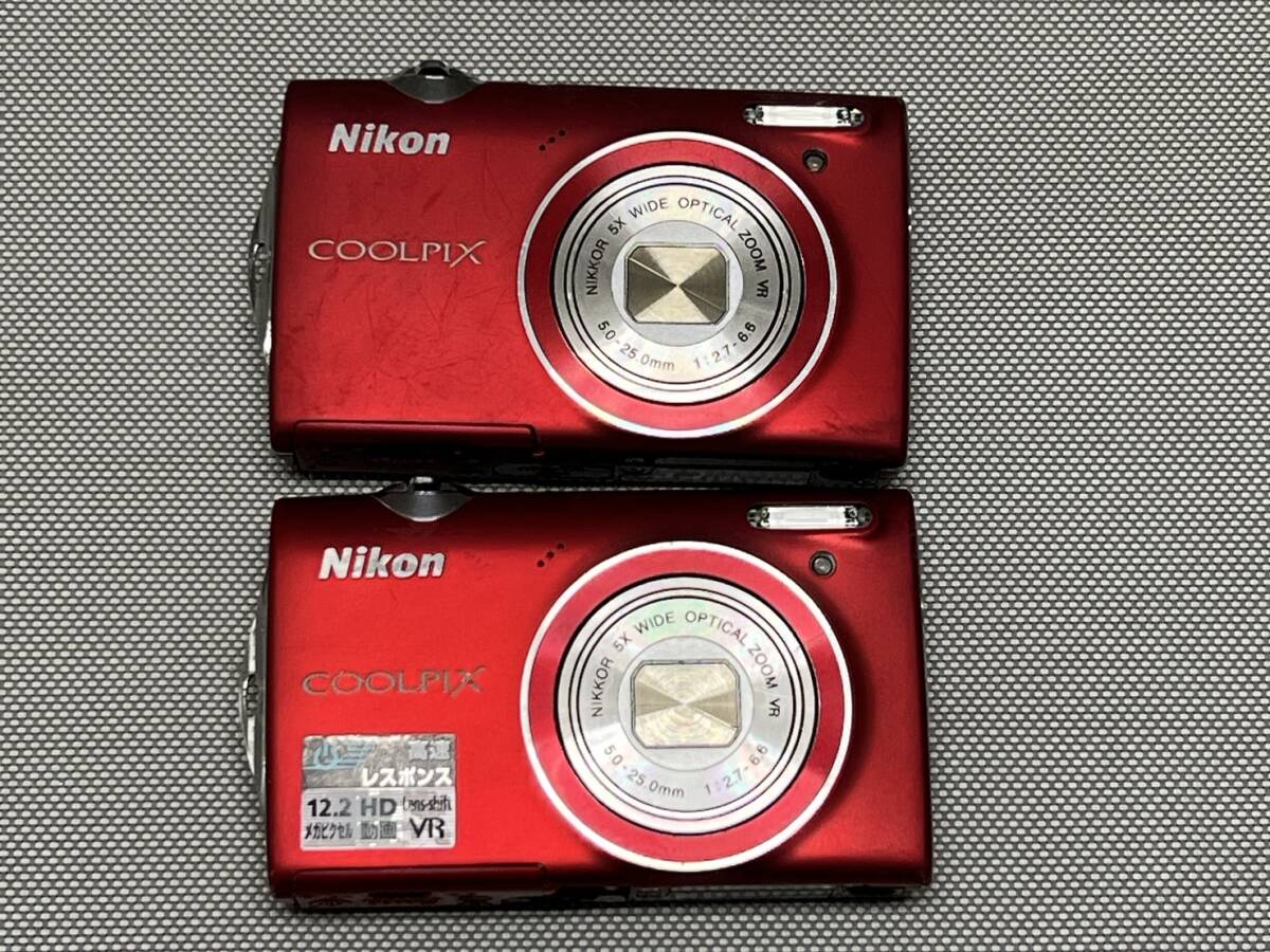 ●Nikon COOLPIX ニコン クールピックス コンパクト デジカメ S5100 赤 ジャンク 2台●_画像5