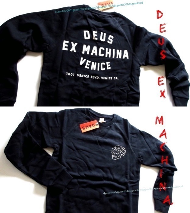 【DEUS EX MACHINA デウス エクス マキナ】新品 VENICE ベニス スカル ロゴ トレーナー ブラック!!　ロンハーマン扱いブランド_画像1