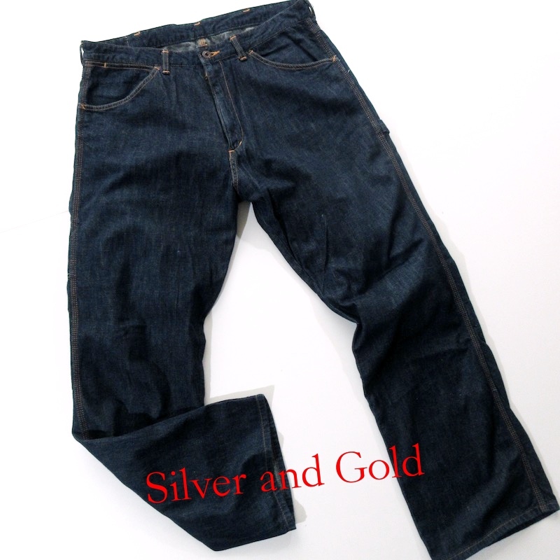 【Silver and Gold シルバーアンドゴールド】濃紺 インディゴデニム ペインターパンツ W88cm!! （japanese brand original painter jeans）_画像1