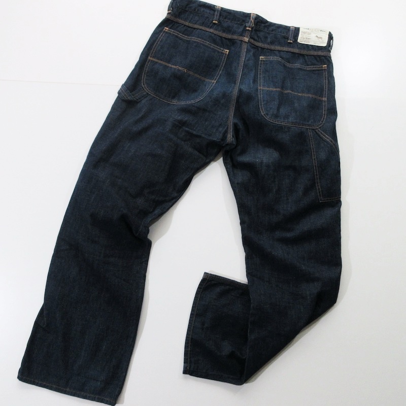 【Silver and Gold シルバーアンドゴールド】濃紺 インディゴデニム ペインターパンツ W88cm!! （japanese brand original painter jeans）_画像3