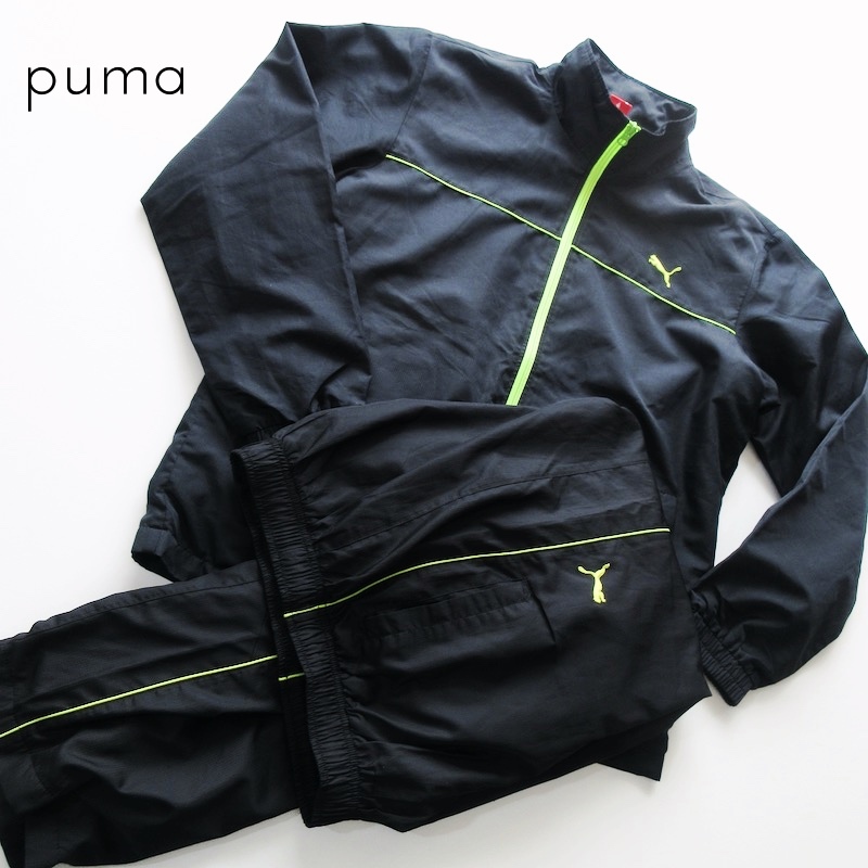 【PUMA プーマ】ウインドブレーカー スーツ セットアップ 黒 Lサイズ!!_画像1