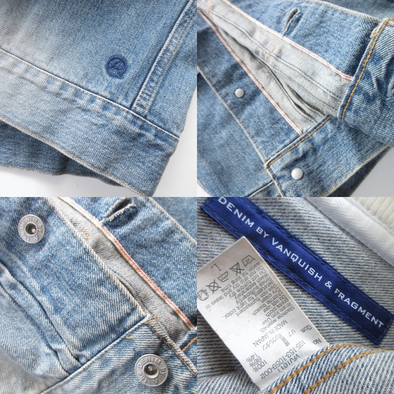 【DENIM BY VANQUISH & FRAGMENT / フラグメント 藤原ヒロシ】限定 デニムジャケット Lサイズ!! （別注 ジージャン ブルゾン）_画像9