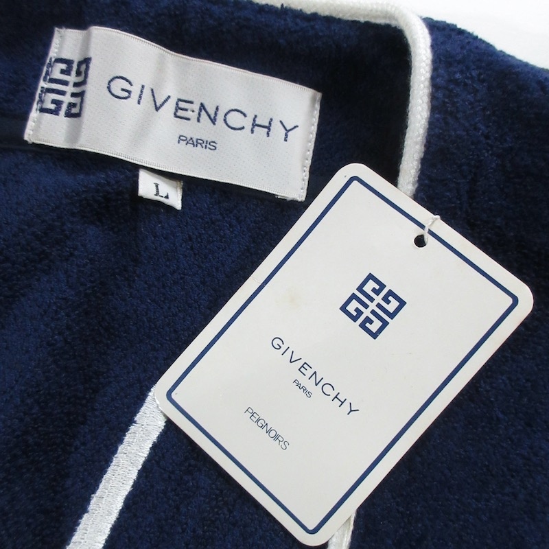 【GIVENCHY Paris ジバンシイ】未使用 デッドストック バスローブ ガウン ネイビー 日本製!!_画像6