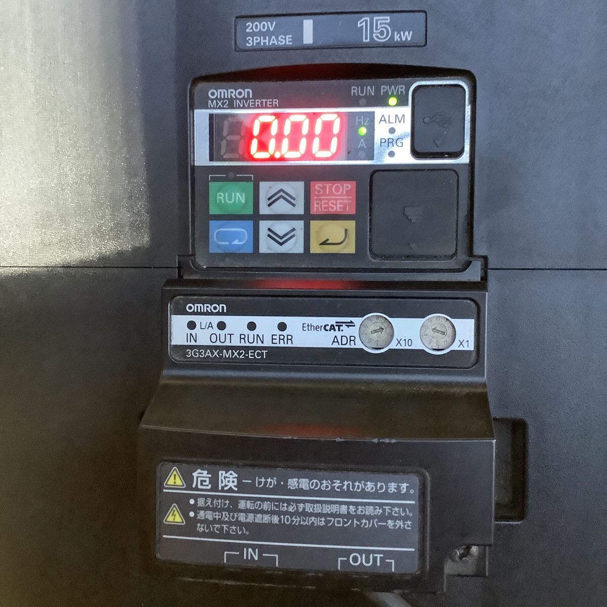 オムロン15kwインバータ3G3MX2- A2150-v中古品一般的な通電まで オムロン15kwインバータ3G3MX2- A2150-v中古品一般的な通電まで